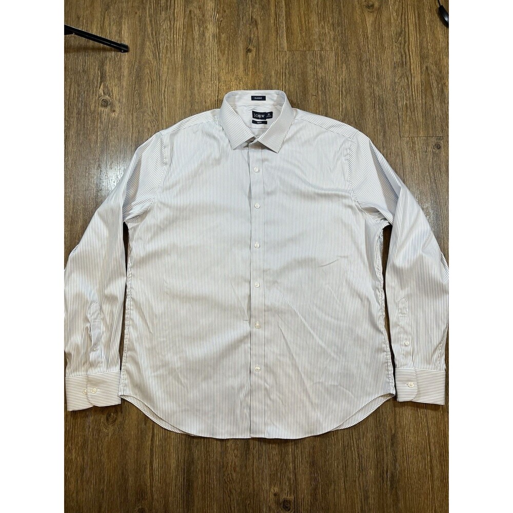 J Crew Mens Oarsman Logo Performance Tech Dress Shirt Shirt XL Classic Fit
